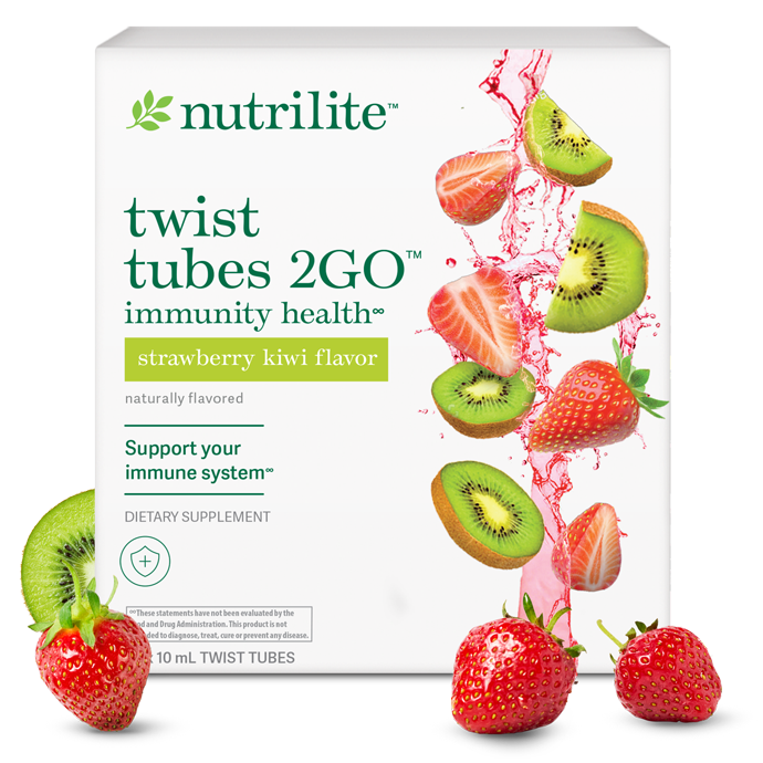 Tubitos 2GO™ de Nutrilite™ - Salud Inmunológica - Fresa y kiwi